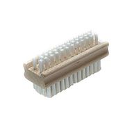 Creative Practical Bathroom Tool Accessories, Non-Slip Wooden Two-Sided Hand Nail Brush Clothes Brush (Khaki)
