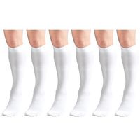 Surgical Stockings, 18 mmHg Compression for Men and Women, Knee High Length, Closed Toe White 3X-Large (6 Pairs)