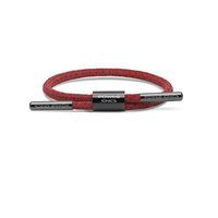 Power Ionics Weave Band Series Unisex Reflective Braided Rope Anions Sports Bracelets (Red/GunGray Ring, Single Rope)