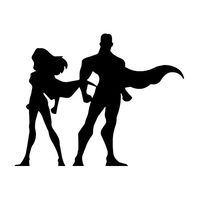 Leon Online Box Superman Couple - Movie Decal [Choice] Vinyl Sticker for Car, Bike, iPad, Laptop, MacBook, Helmet