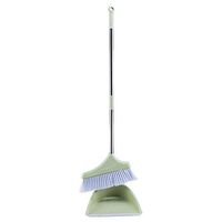 Broom and Dustpan With Long Handle Telescopic Up Soft Brush Windproof Plastic Broom And Dustpan Non-Slip Handle Stainless Steel Rod Broom Set Used For Home Kitchen Office Toilet