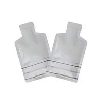 QQ Studio Pack of 100 Color Aluminum Mylar Single-Use Dispenser Tip Open Bottom Heat Seal Sample Pouch (3" x 5", White w/Gray Bottom Stripes)