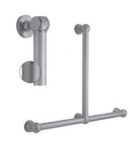 Jaclo T71-24H-24W-PCU Reeded Transitional Grab Bar, 24 x 24", Polished Copper