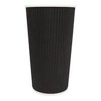 20 oz Colorful Paper Milkshake Cups - Premium Disposable Black Ripple Cold Drink Cups - Frozen Dessert Supplies - 500 Count
