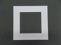 Pack of 10 12x12 Square White and Black Double Picture Mats with White Core Bevel Cut for 8x8 Pictures