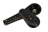 Gabrine Shiny Golden Point Zinc Alloy Pipe Scoop Shaped Detachable Tobacco Pipe(Black)