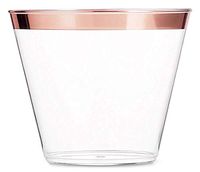 9 Oz. Premium Plastic Party Tumblers | 100 Disposable Cups | Perfect for Weddings, Birthdays, Anniversaries, Baby & Bridal Showers, Valentine's Day, Parties | Produced by Zakara Goods