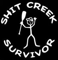 Chase Grace Studio Shit Creek Survivor River Camping Paddle Vinyl Decal Sticker|White|Cars Trucks SUV Laptops Canoe Kayak Wall Art|5" X 5"|CGS170