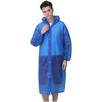 LLguz Transparent EVC Raincoat Hooded Thick Rainproof Clothes Outdoor Travel Activity for Unisex Adult Men Women