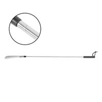 Stainless Steel Shoehorn with Leather Dressing Stick, Multi functional Handicap Adaptability Mobility Dressing help