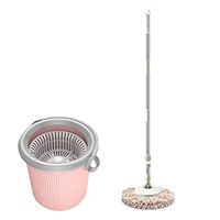MOP THBEIBEI Spinning and Bucket Cleaning Set Single Barrel Washing and Dehydrating 2 in 1 Hangable Household Separable Head3 (Color : Light Pink)