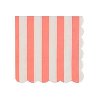 Meri Meri Coral Striped Napkins Small