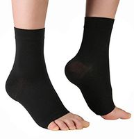 HHMAI Medical Plantar Fasciitis Sock,Breathable Compression Foot Sleeves,1 Pair(Black, XL)
