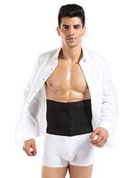 SIKAIWU Men Waist Support,Adjustable Breathable Trimmer Belt,Tummy Fat Burning Slimming Belt,Body Shaper Medium Khaki