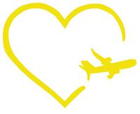 hBARSCI Love Planes & Flying Vinyl Decal - 5 Inches - for Cars, Trucks, Windows, Laptops, Tablets, Outdoor-Grade 2.5mil Thick Vinyl - Yellow