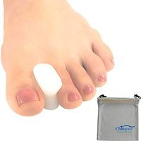 Chiroplax Gel Toe Spacers Separators (6 Pieces+ 1 Pouch) Toe Spreader Straightener for Bunion Pain Relief (Large)