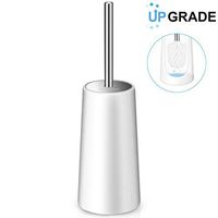 Homemaxs Toilet Brush and Holder [2019 Upgraded] Modern Design Longer Brush and Heavy Enough for Bathroom Toilet