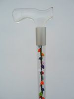 Elegant Acrylic Designer Walking Cane (31", Multi-Color Silk Roses)