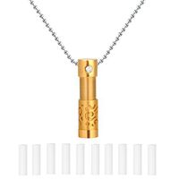 316L-Stainless Steel Crystal Aromatherapy Perfume Bottle Filigree Pendant for Essential Oils Cremation Jewelry Urn Necklace