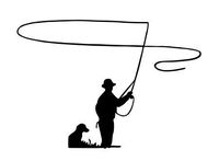 JS Artworks Fly Fishing Vinyl Decal Sticker (Black)