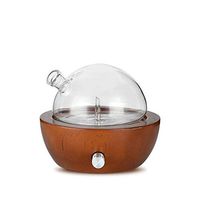Waterless Essential Oil Aroma Diffuser, Natural Glass Oil Nebulizer for Home, Office, Spa Wood Base