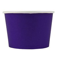 [100 Count] Purple Paper Ice Cream Cups - 8 oz Eco-Friendly Dessert Containers - Perfect For Your Yummy Foods! Many Colors & Sizes - Frozen Dessert Supplies