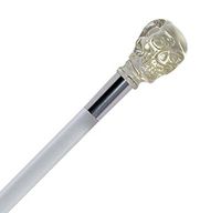 Clear Lucite Cane with Skull Lucite Grip (Clear)