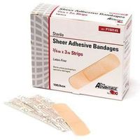 3/4" X 3" SHEER ADHESIVE BANDAIDS FLEXIBLE BOX OF 100 BANDAGES PLASTIC BAND AID