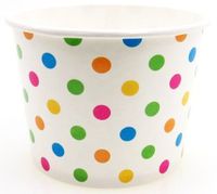 6 oz Paper Hot/Cold Ice Cream Cups - 100ct (Polka Dot)