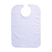 DMI Terry Cloth Adult Bib Mealtime Clothing Patient Protector, White