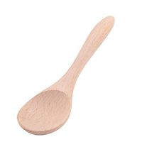 uxcell Wood Coffee Shop Honey Milk Juice Spoon Scoop Teaspoon 14.5cm Length Beige