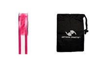 Darice DIY Crafts Supplies Gift Wrapping Ribbon Basic Expression Organza Fuchsia 1.5 inches x 20 Yards (1 Pack) 30003998 Bundle with 1 Artsiga Crafts Small Bag