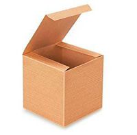 Kraft Pinstripe Brown Treat Gift Boxes - Pack of 10 (6 In X 6 In X 6 In)