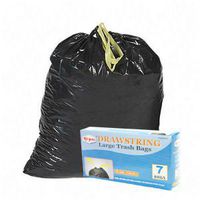 49pcs 33 Gallon Drawstring Black Large Garbage Trash Bags