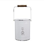 Youngs Enamel Finish Pineapple Bucket Household Supplies, White