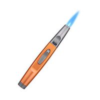 IEIK Torch Lighter, Refillable Lighter Adjustable Butane Lighters Jet Flame Portable Lighter for Camping Cooking BBQs Kitchen, Gift Box, Orange(Gas not Included)