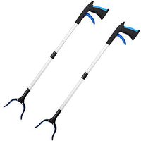 Housolution Reacher Grabber Tool, 32" Foldable Pickup Tool, Lightweight Aluminum Reaching Aid with Rotating Rubber Gripper, Long Arm Extender for Elderly, Litter Trash Picker, Garden Nabber, Blue