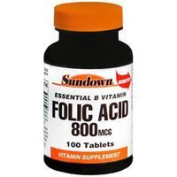 Sun Down FOLIC Acid 800MCG 676 100Tablets