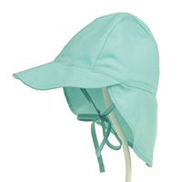 Ugthe Infant Products Outdoor Kids Baby Neck Ear Cover Wide Brim Anti-UV Sun Protection Flap Cap Hat - Blue Green S