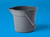 AmazonCommercial 10 Quart Plastic Cleaning Bucket, Grey - 4-pack