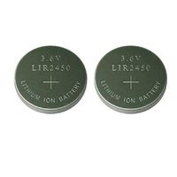 New 2 x Rechargeable LIR2450 LIR 2450 3.6V Button Cell Ship from China