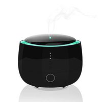 Smart Essential Oil Diffuser, Uiot 300ml Cool Mist Humidifier Aromatherapy Oil Diffuser Wood Grain with Waterless Auto-Off, 7 Color LED for Yoga SPA Office Home Bedroom (Black)