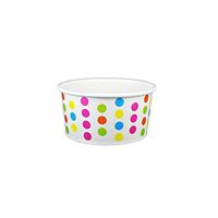 Yocup 6 oz. Polka Dot Rainbow Paper Ice Cream/Frozen Dessert Cup - 50 ct