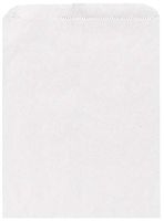 Made in USA 125-Count Party Favor White Kraft Paper Flat Merchandise Bags (8.5" X 11")