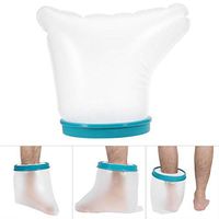 BIHIKI Foot Waterproof Cast Cover,1 Pair Adult Clear Waterproof Foot Cast and Bandage Protector,Best Watertight Protection