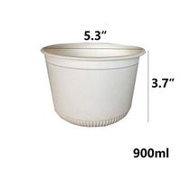 BPA Free Corn Starch Bowl Disposable GreenWorks Biodegradable Compostable Container [30/50 pcs] (30, 5.3"3.7")