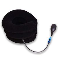 LanLan Neck Cervical Traction Cervical Neck Traction Air Neck Therapy Portable Inflatable Neck Cervical Traction Device Collar Head Back Shoulder Neck Pain Massage Device Black