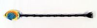 Hand Painted Back Scratcher Blue Tropical Fish 18"