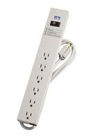 Leviton 5100-PS 120 Volt 15 Amp Surge Protected, 6-Outlet Strip w/Switch, General Duty, 6 Feet, Beige