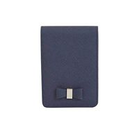 Genuine Leather Cigarette & Lighter Case Cosmetic Pouch with Mirror Navy
